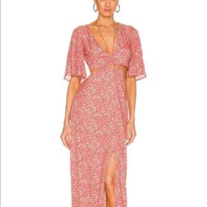 Savvy Midi Dress in Red Ditsy by AFRM